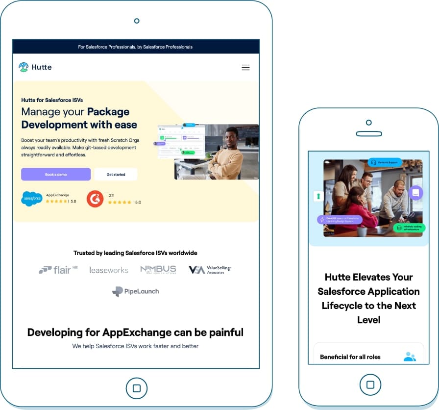 Hutte for Salesforce ISVs auf illustrierten Monitoren