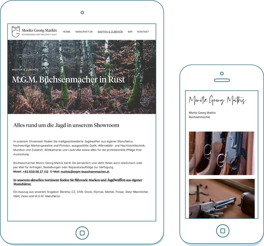Waffen und Zubehör auf illustrierten Monitoren