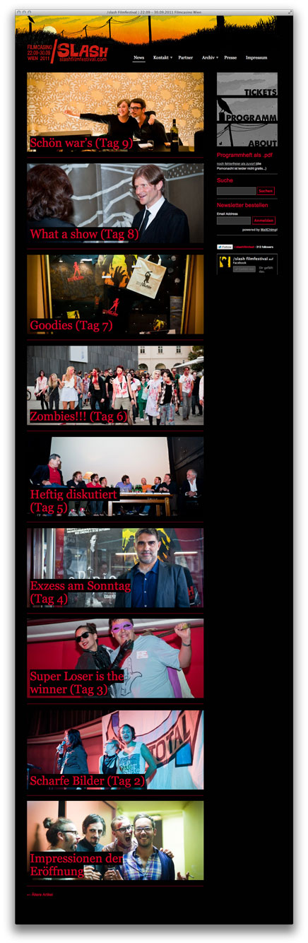 /slash Startseite mit Fotos von Hanna Pribitzer