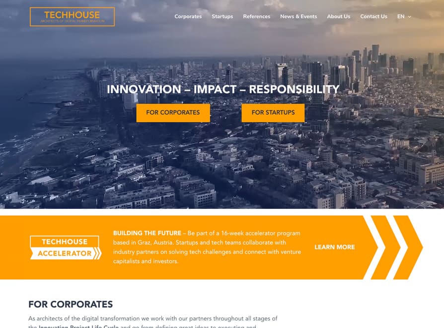 Techhouse Frontpage Screenshot