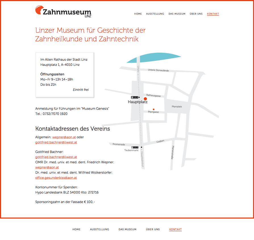 Zahnmuseum Kontaktseite